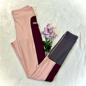 Gymshark Illusion Colorblock Pink/Grey Leggings - XS/Small